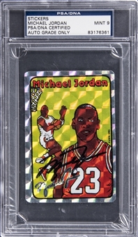 1985 Prism/Jewel Sticker #7 Michael Jordan Signed Rookie Card - PSA/DNA AUTHENTIC (UDA)